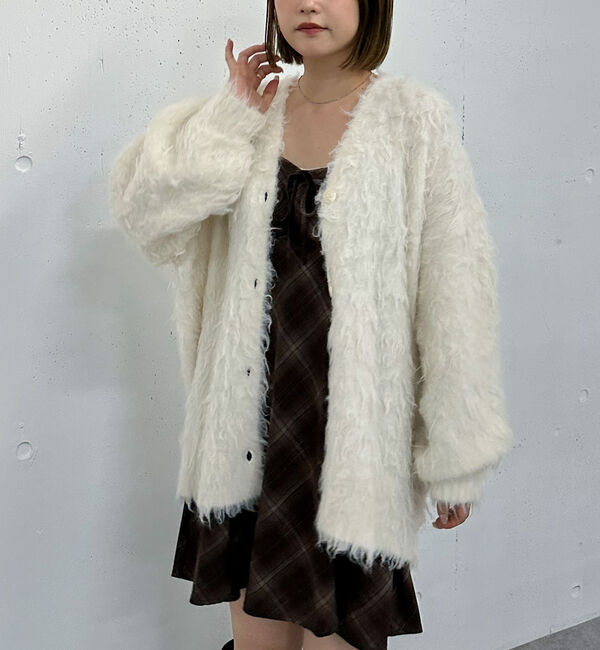 archives「ロングシャギーミドルニットカーディガン」|カーディガン|