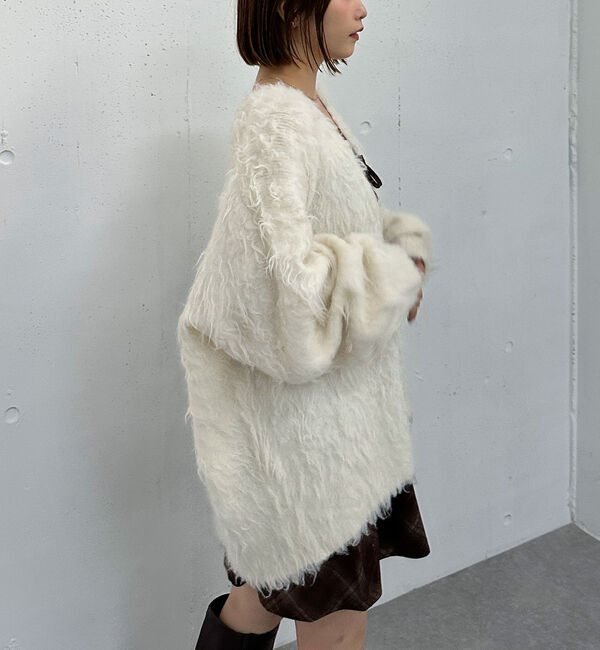 archives「ロングシャギーミドルニットカーディガン」|カーディガン|