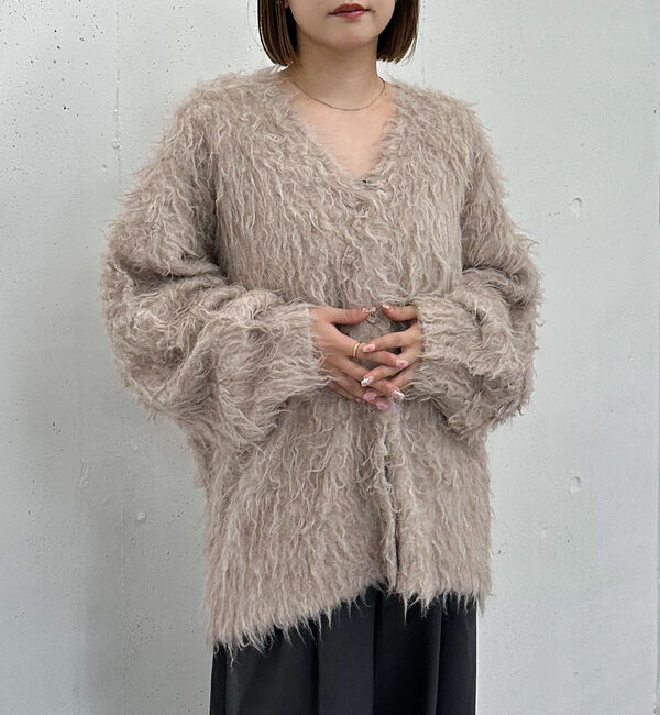 archives「ロングシャギーミドルニットカーディガン」|カーディガン|BEIGE