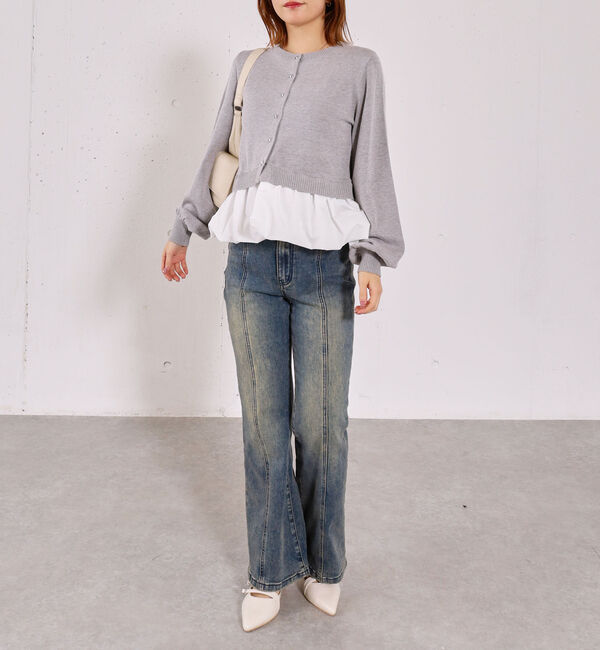 archives「【アンチピリンク】ドッキングバルーンニットカーディガン」|カーディガン|