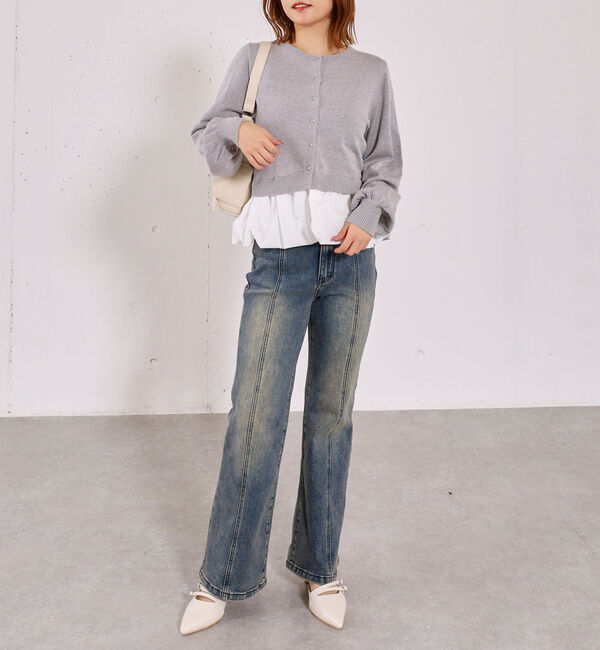 archives「【アンチピリンク】ドッキングバルーンニットカーディガン」|カーディガン|