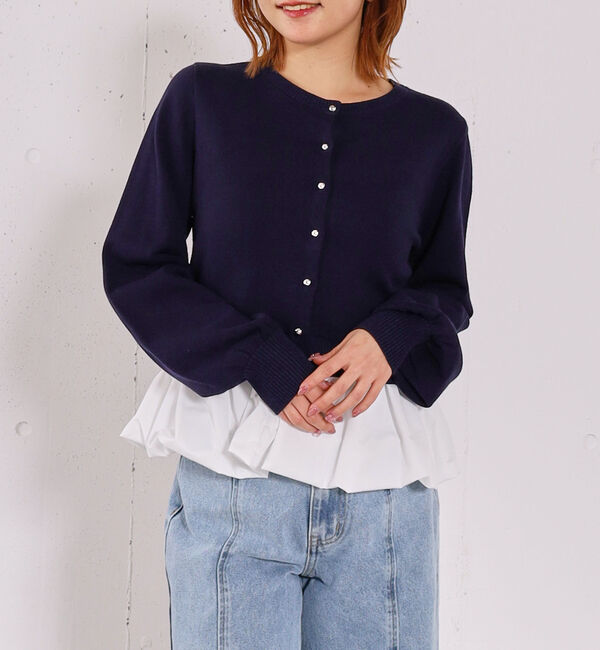 archives「【アンチピリンク】ドッキングバルーンニットカーディガン」|カーディガン|NAVY