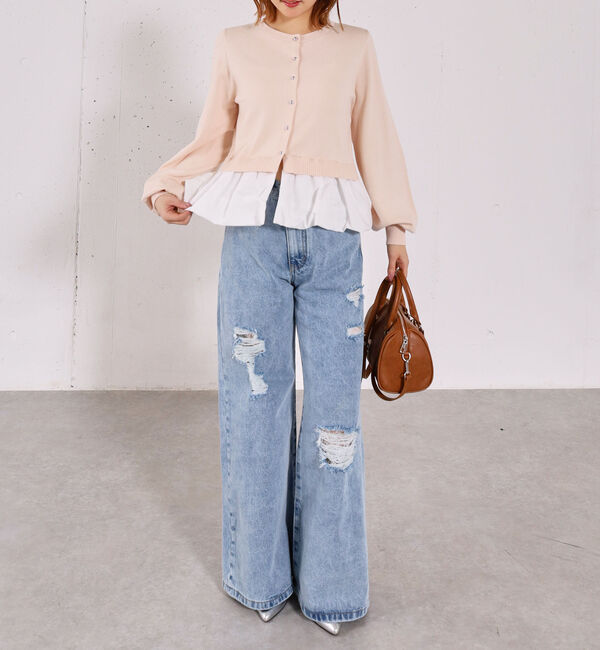 archives「【アンチピリンク】ドッキングバルーンニットカーディガン」|カーディガン|