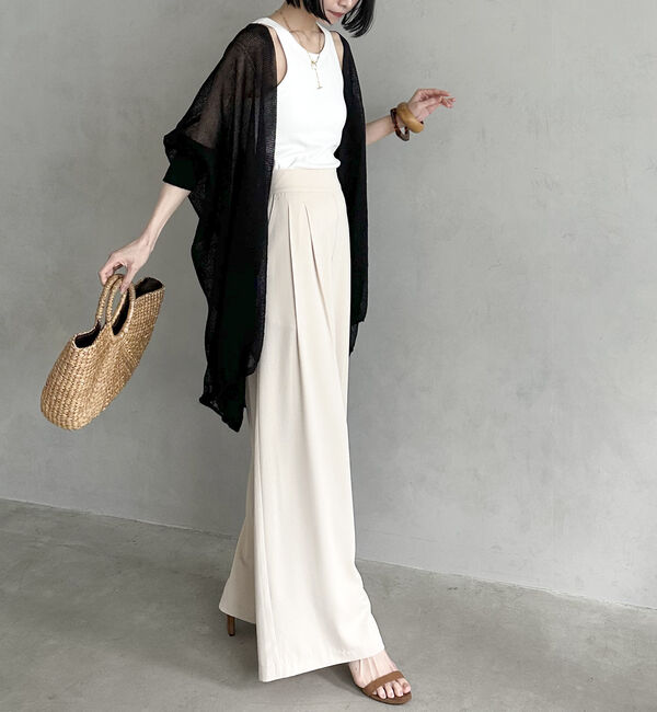 Doux archives「ウォッシャブルコットンオープンメッシュカーディガン」|カーディガン|