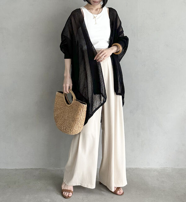 Doux archives「ウォッシャブルコットンオープンメッシュカーディガン」|カーディガン|