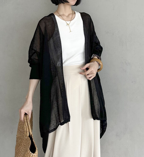 Doux archives「ウォッシャブルコットンオープンメッシュカーディガン」|カーディガン|
