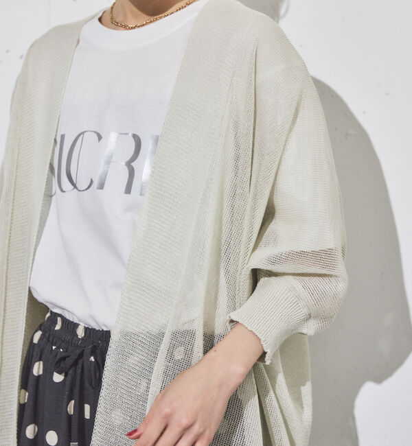 Doux archives「ウォッシャブルコットンオープンメッシュカーディガン」|カーディガン|