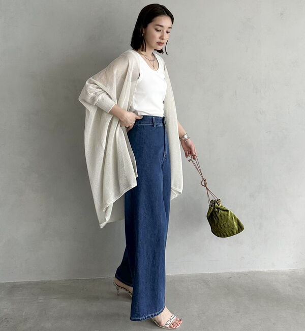 Doux archives「ウォッシャブルコットンオープンメッシュカーディガン」|カーディガン|