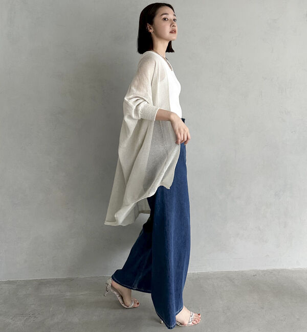 Doux archives「ウォッシャブルコットンオープンメッシュカーディガン」|カーディガン|