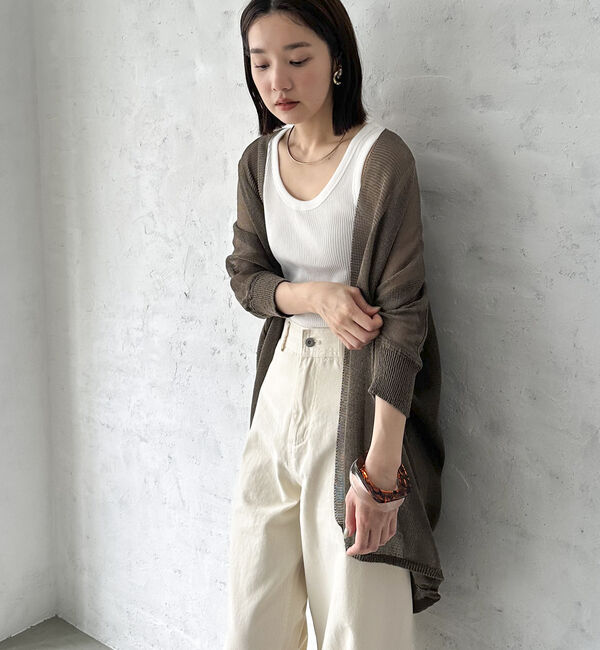 Doux archives「ウォッシャブルコットンオープンメッシュカーディガン」|カーディガン|