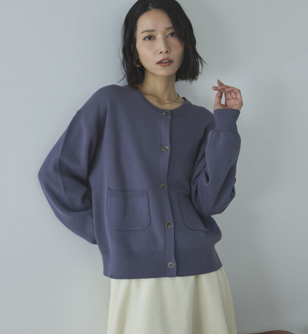 Doux archives「ニットジャケット」|カーディガン|CHARCOAL GRAY