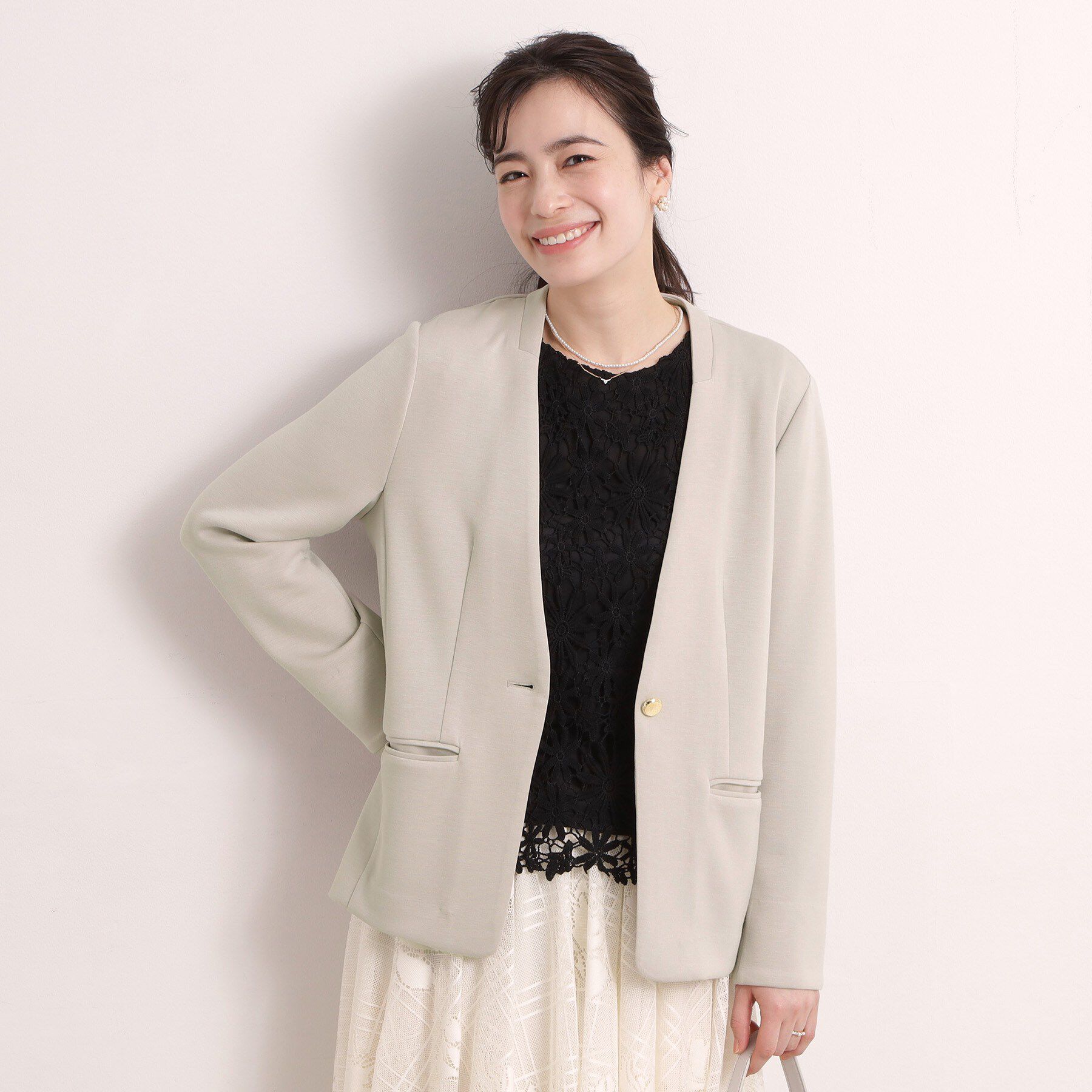 ITS&rsquo;DEMO「【入卒／洗濯機OK／セットアップ可】ダンボールノーカラージャケット」|ノーカラージャケット|