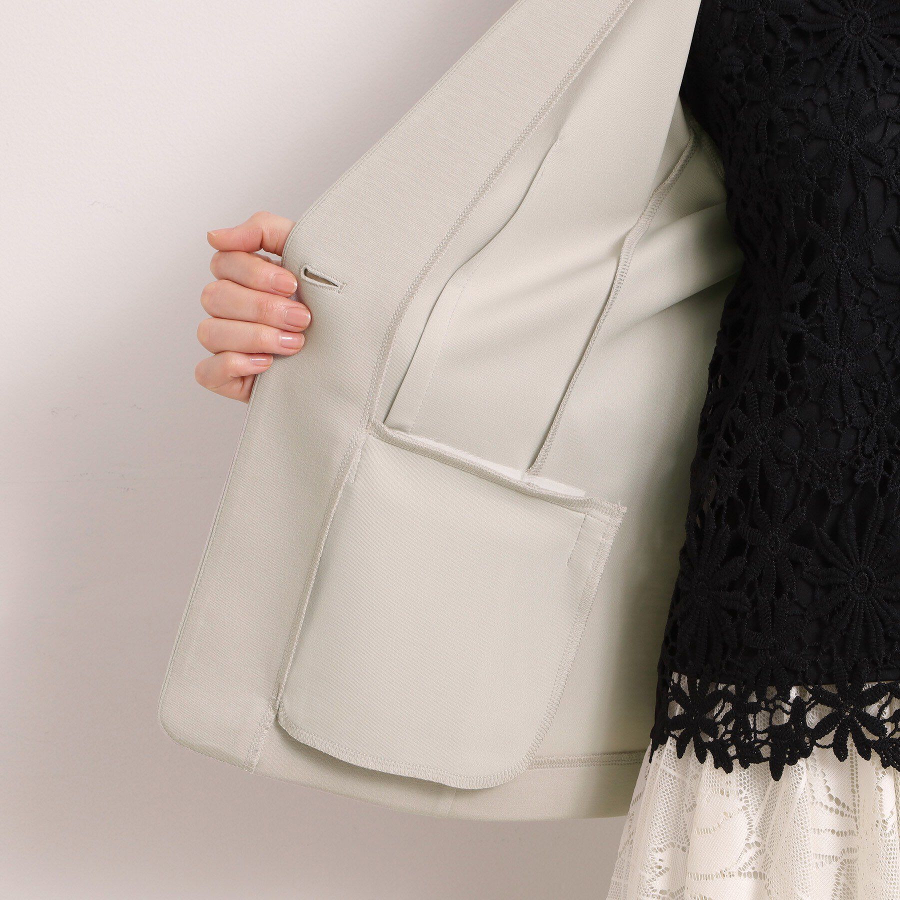 ITS&rsquo;DEMO「【入卒／洗濯機OK／セットアップ可】ダンボールノーカラージャケット」|ノーカラージャケット|