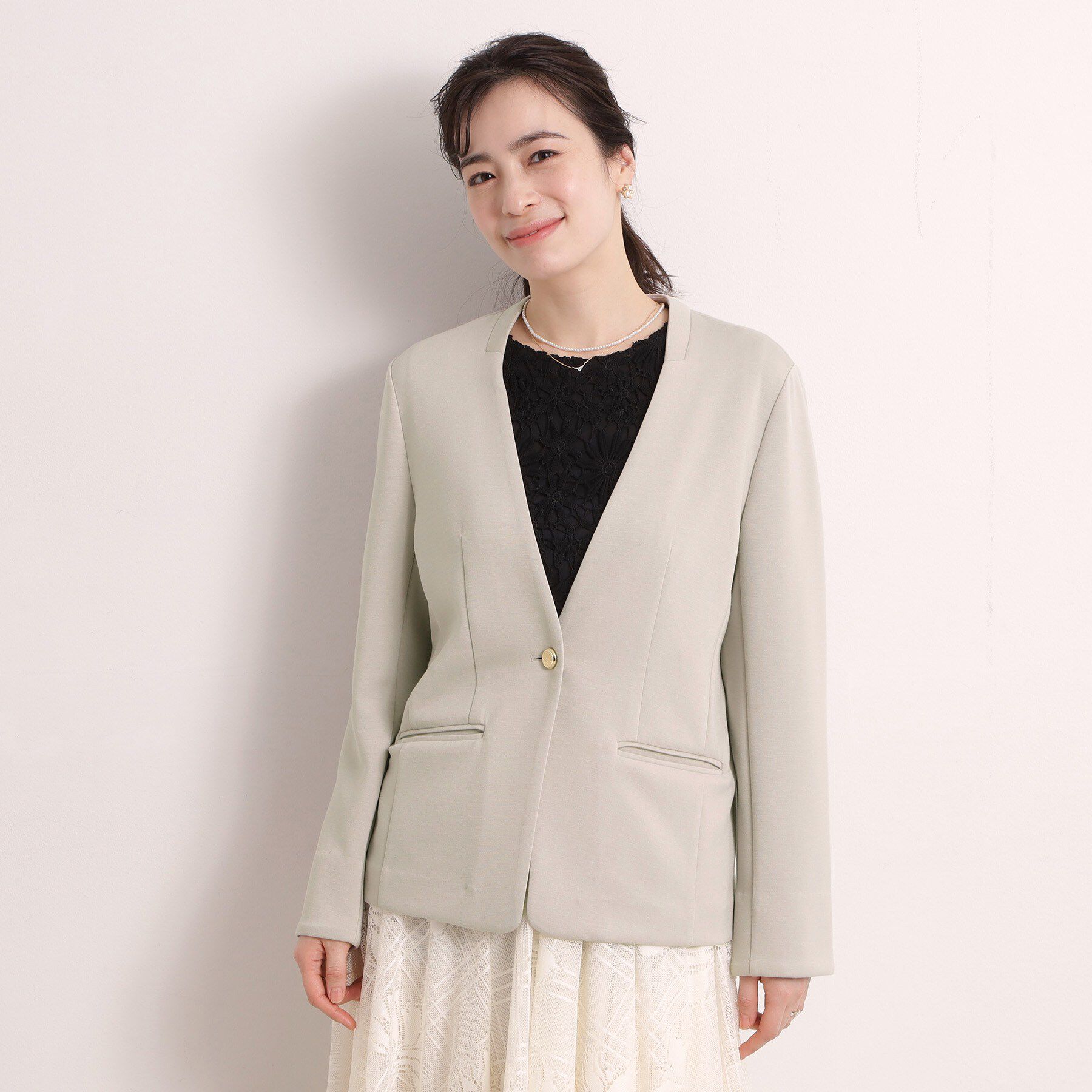 ITS&rsquo;DEMO「【入卒／洗濯機OK／セットアップ可】ダンボールノーカラージャケット」|ノーカラージャケット|