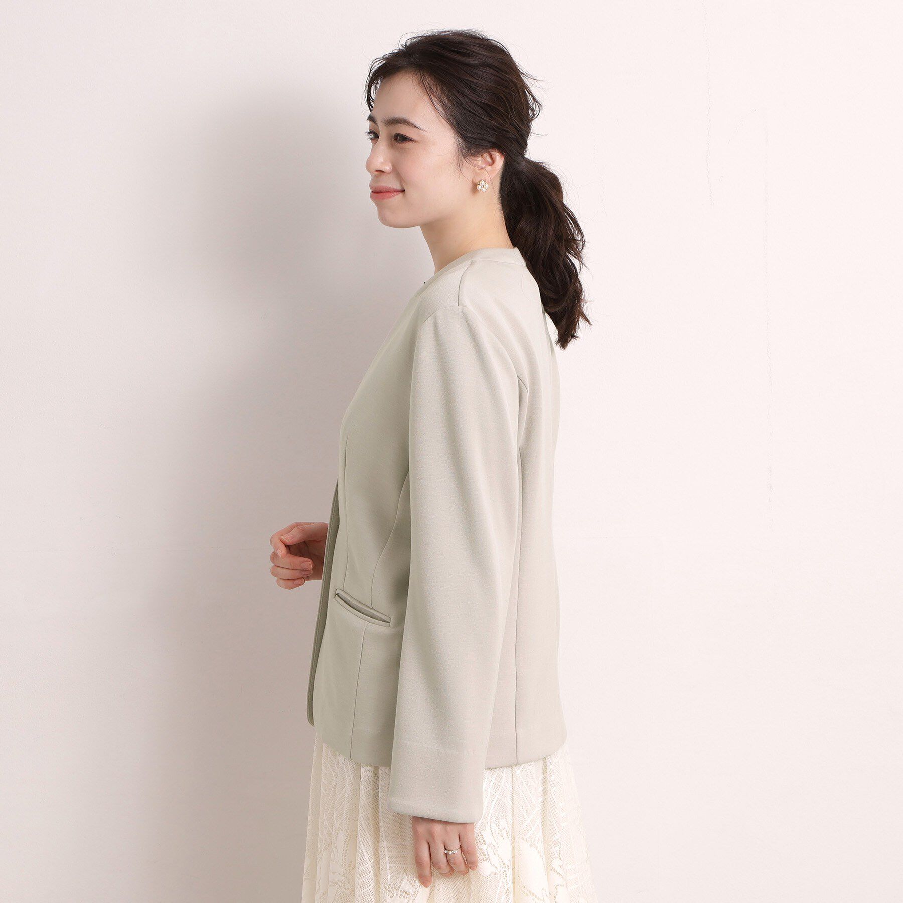 ITS&rsquo;DEMO「【入卒／洗濯機OK／セットアップ可】ダンボールノーカラージャケット」|ノーカラージャケット|