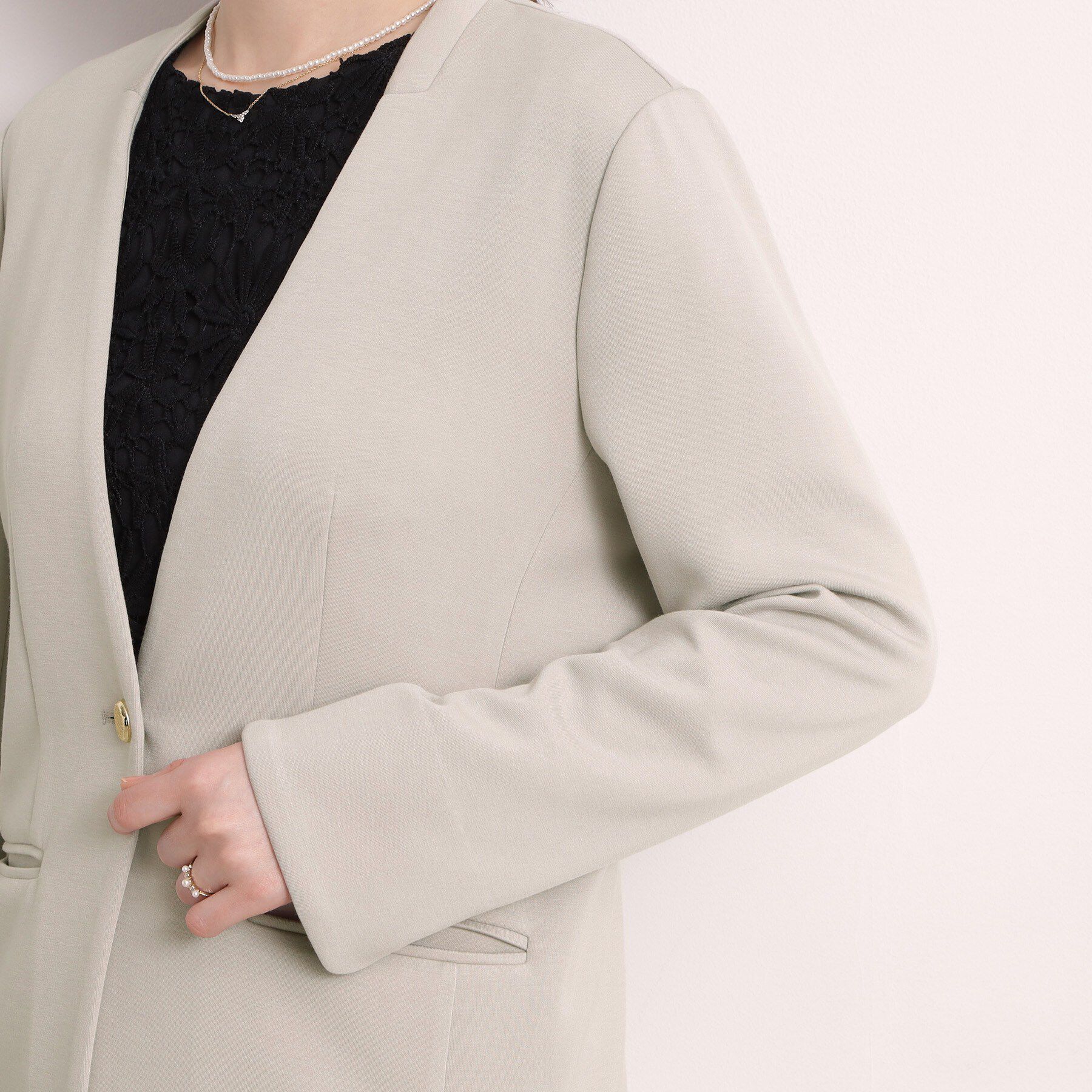 ITS&rsquo;DEMO「【入卒／洗濯機OK／セットアップ可】ダンボールノーカラージャケット」|ノーカラージャケット|