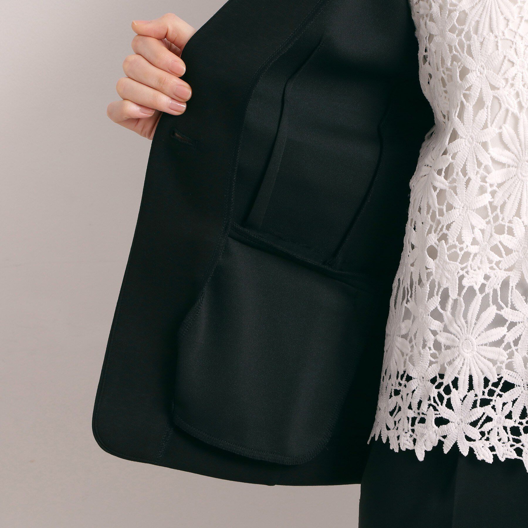 ITS&rsquo;DEMO「【入卒／洗濯機OK／セットアップ可】ダンボールノーカラージャケット」|ノーカラージャケット|