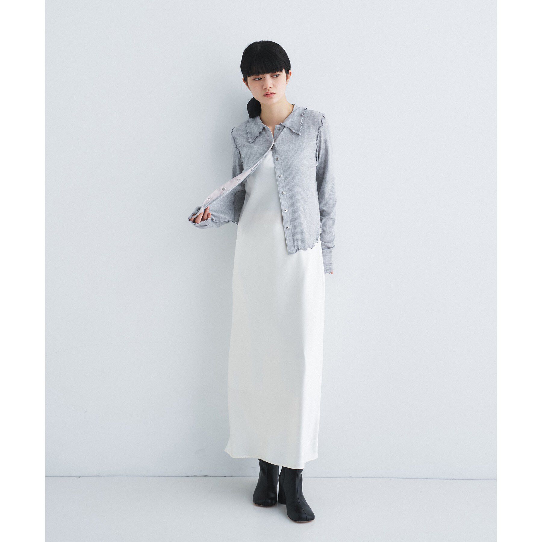 CODE A「edge－fit ribbed cardigan」|カーディガン|