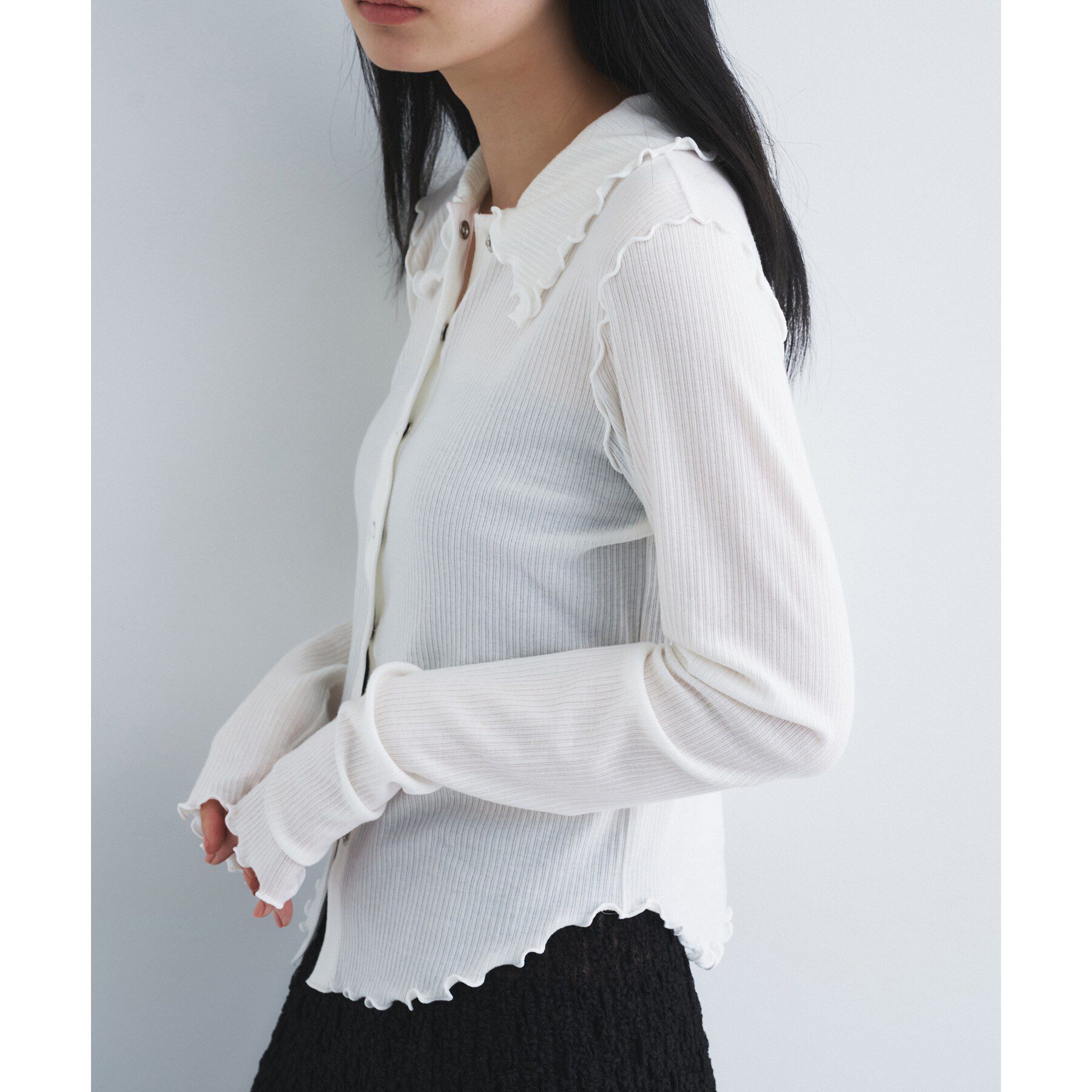 CODE A「edge－fit ribbed cardigan」|カーディガン|