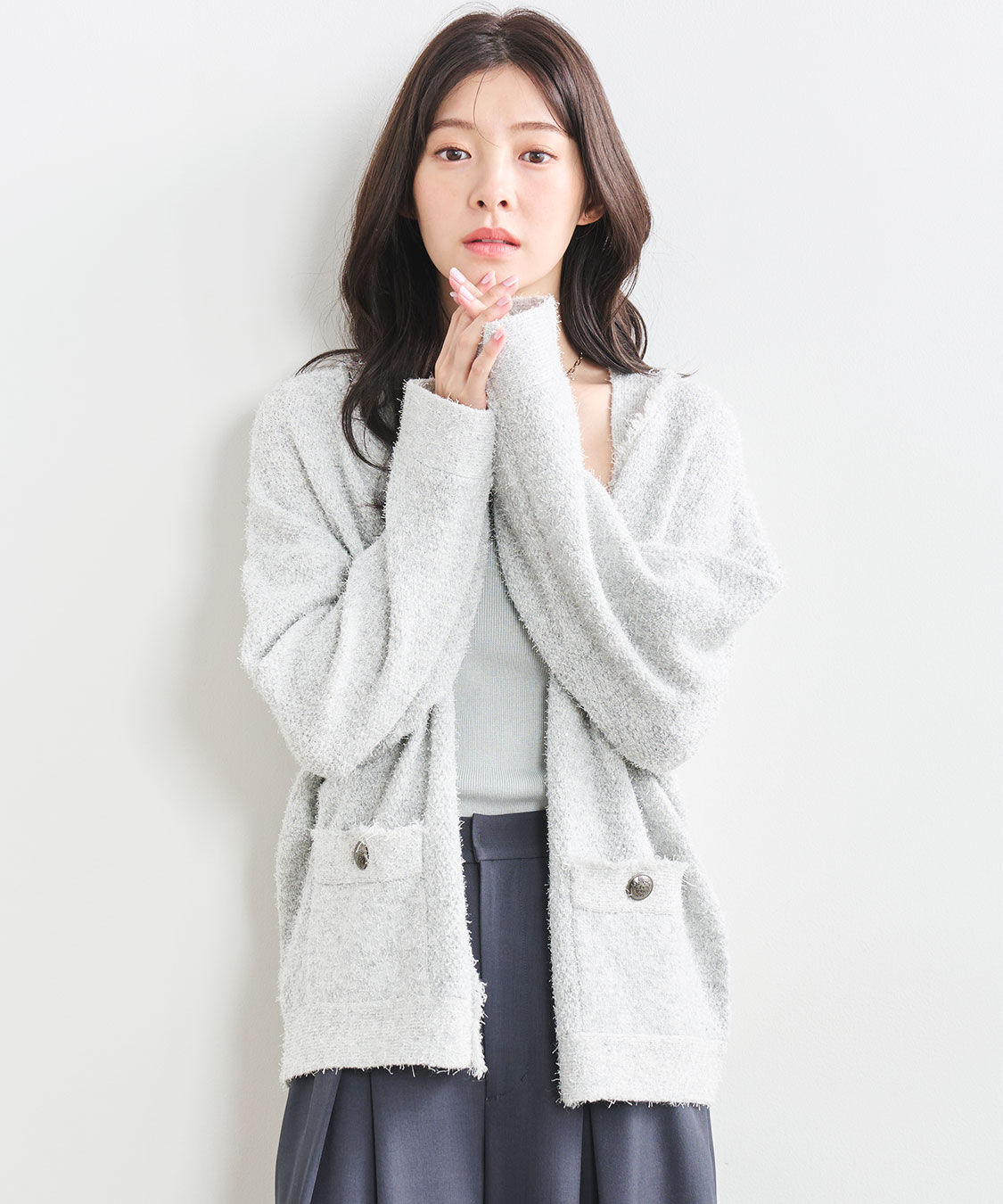 COCO DEAL「ツイーディーニットカーディガン」|ニット・セーター|