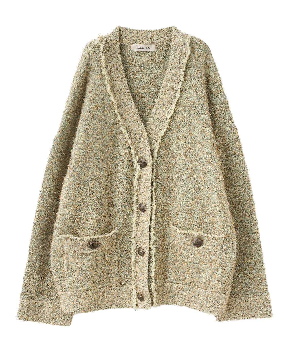 COCO DEAL「ツイーディーニットカーディガン」|ニット・セーター|ベージュ