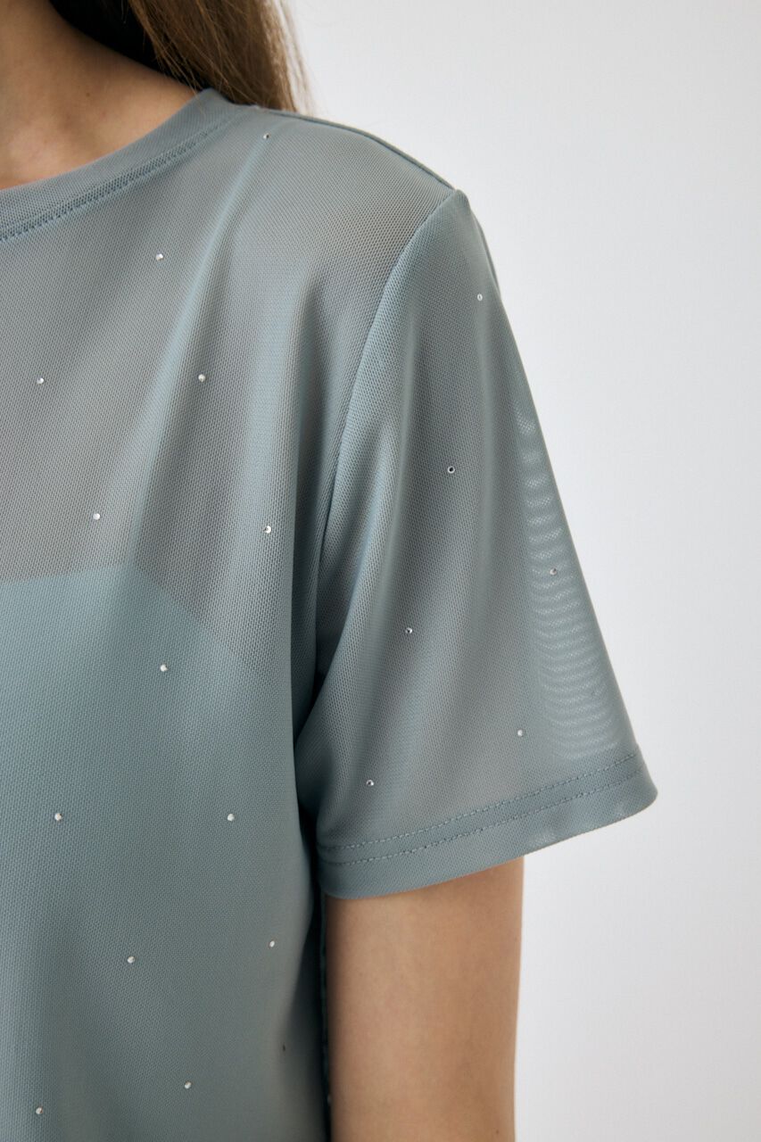 MOUSSY「RHINESTONE SHEER Tシャツ」|Tシャツ・カットソー|