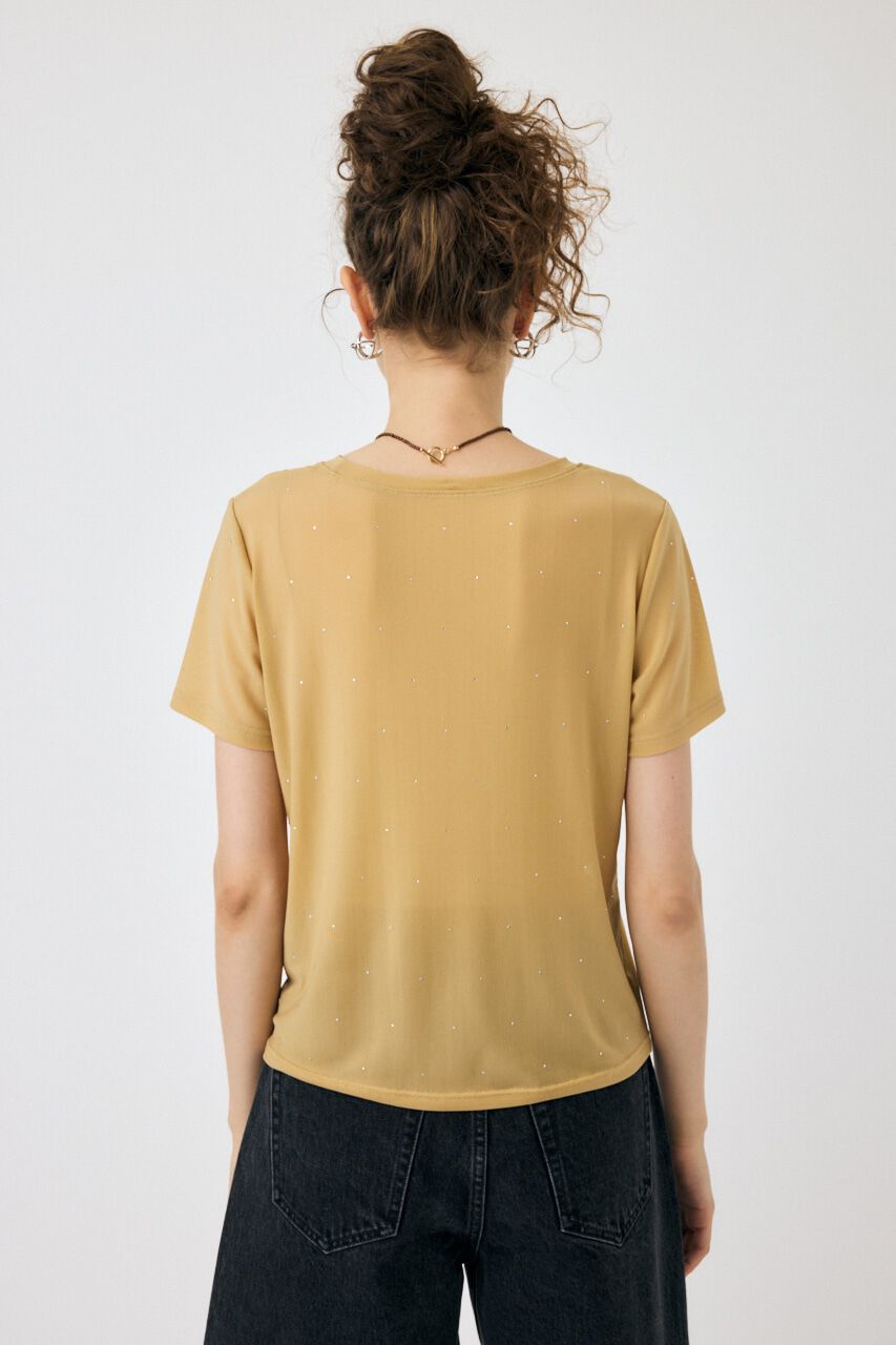 MOUSSY「RHINESTONE SHEER Tシャツ」|Tシャツ・カットソー|