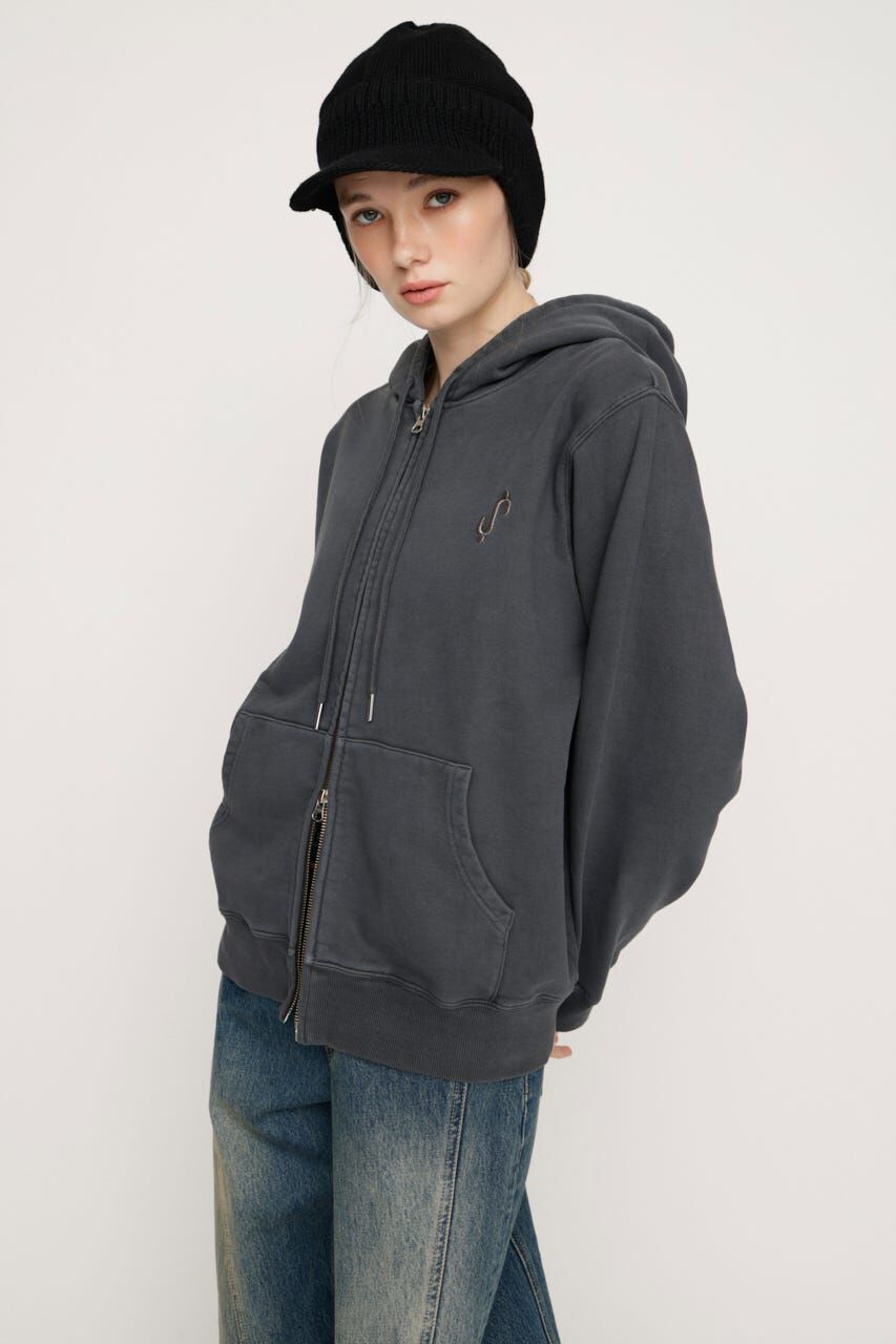SLY「S. HOODIE ZIP パーカー」|パーカー|L/BLK1