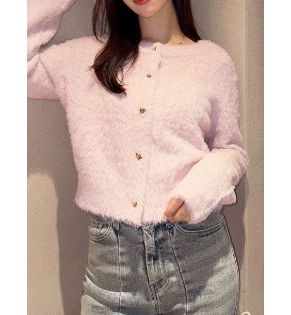 RESEXXY「ラメシャギーカーディガン」|カーディガン|ピンク