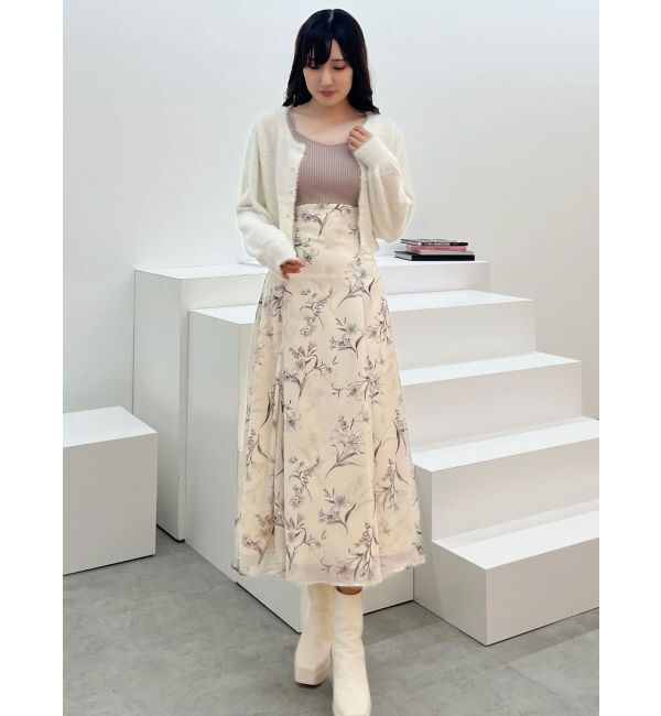 MERCURYDUO「ミニシャギーロングスリーブニットカーディガン」|カーディガン|