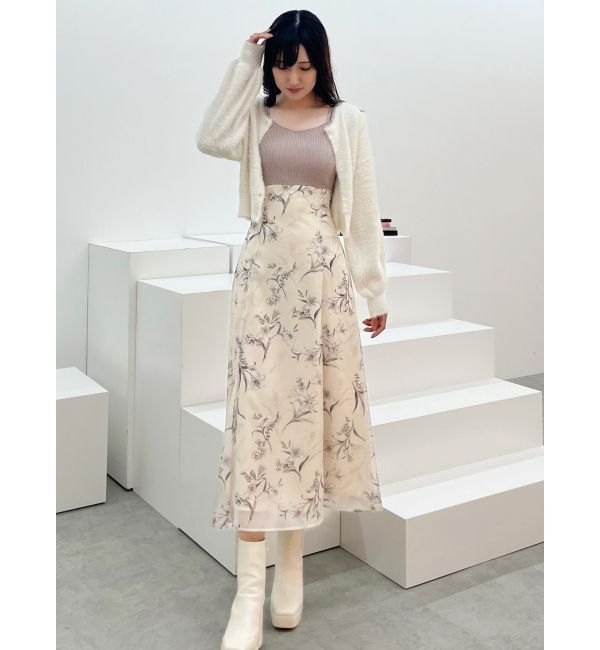 MERCURYDUO「ミニシャギーロングスリーブニットカーディガン」|カーディガン|