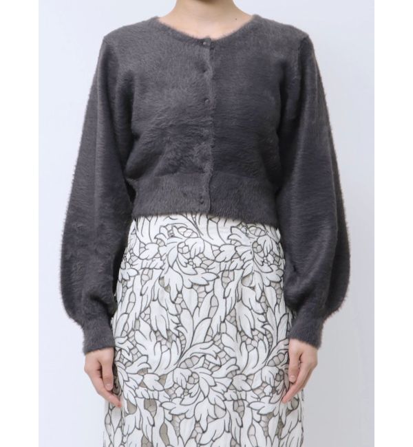 MERCURYDUO「ミニシャギーロングスリーブニットカーディガン」|カーディガン|