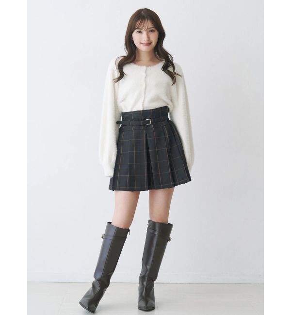 MERCURYDUO「ミニシャギークルーネックカーディガン」|カーディガン|