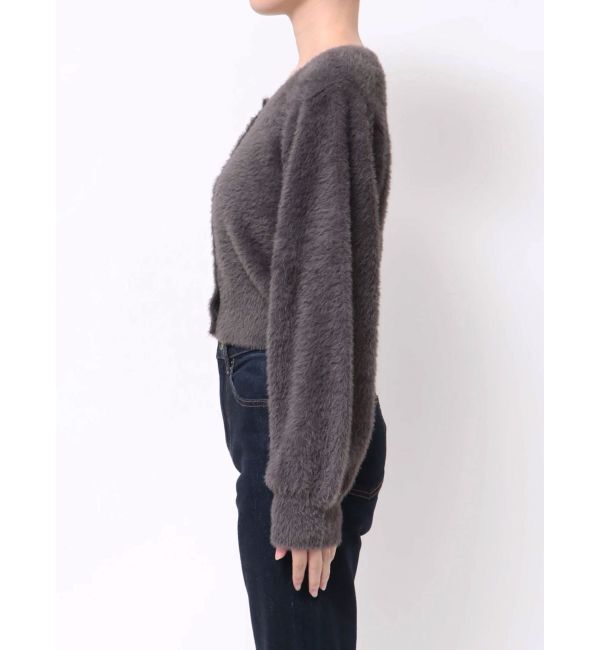 MERCURYDUO「ミニシャギークルーネックカーディガン」|カーディガン|