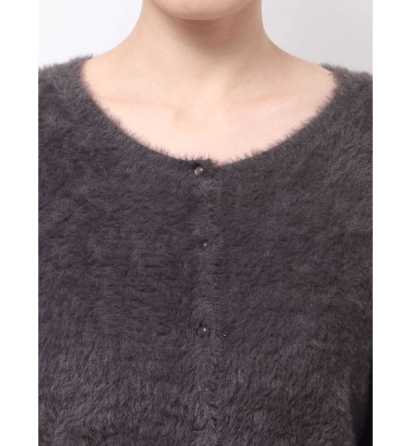 MERCURYDUO「ミニシャギークルーネックカーディガン」|カーディガン|