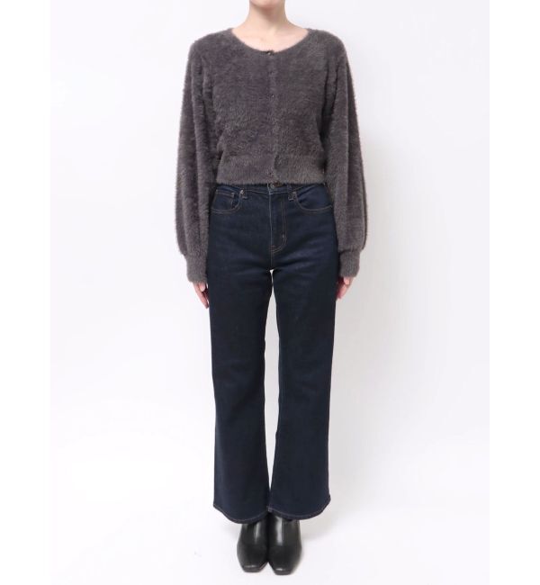 MERCURYDUO「ミニシャギークルーネックカーディガン」|カーディガン|