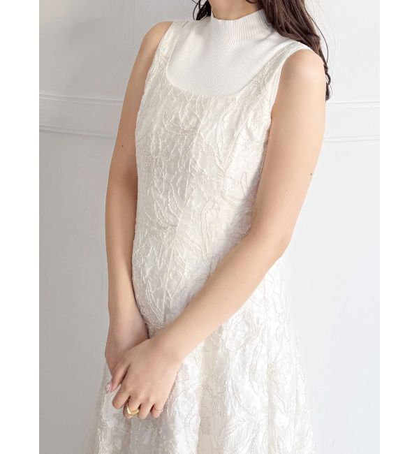 MERCURYDUO「ジャカードフィットアンドフレアジャンスカ」|ワンピース|