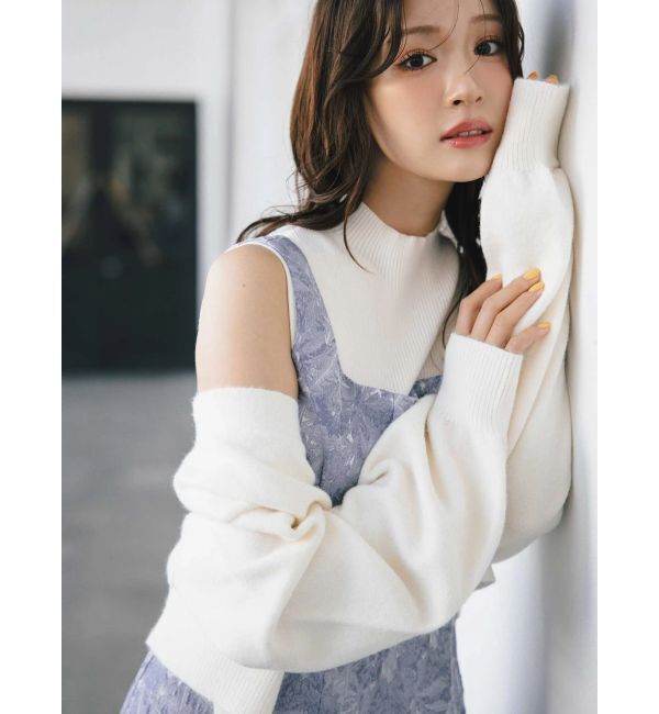 MERCURYDUO「ジャカードフィットアンドフレアジャンスカ」|ワンピース|