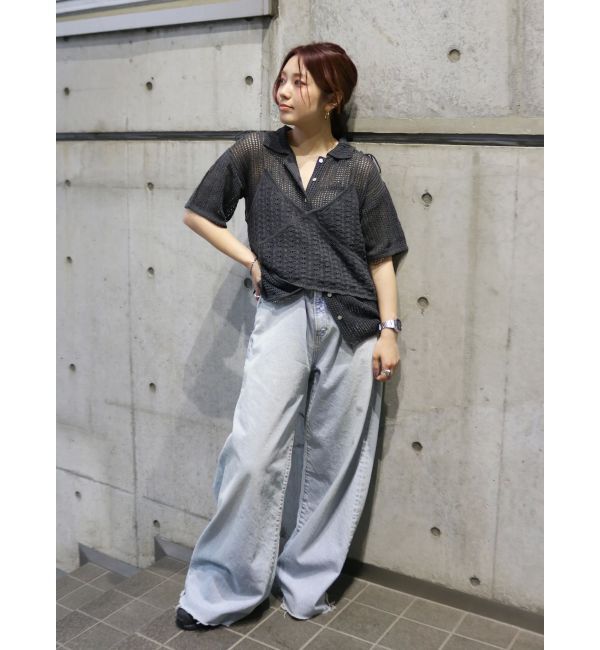 Ungrid「透かし編みキャミレイヤードニットカーデ」|カーディガン|