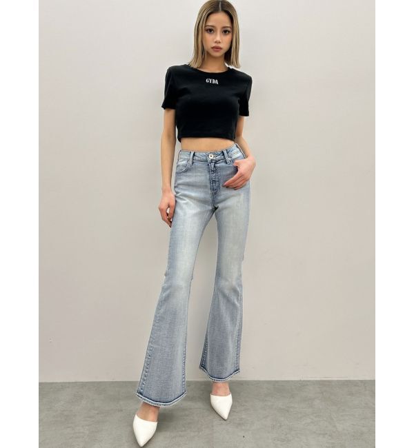 GYDA「ハイウエストBASICフレアデニムパンツ」|デニム|
