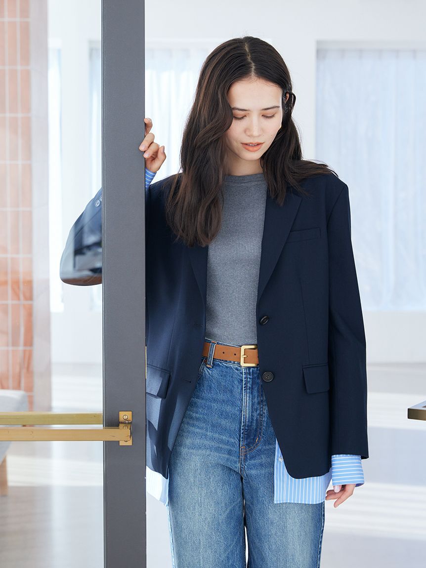 Mila Owen「シャツレイヤードジャケット」|テーラードジャケット|