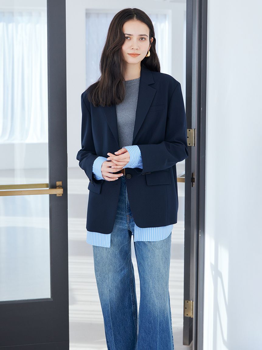 Mila Owen「シャツレイヤードジャケット」|テーラードジャケット|