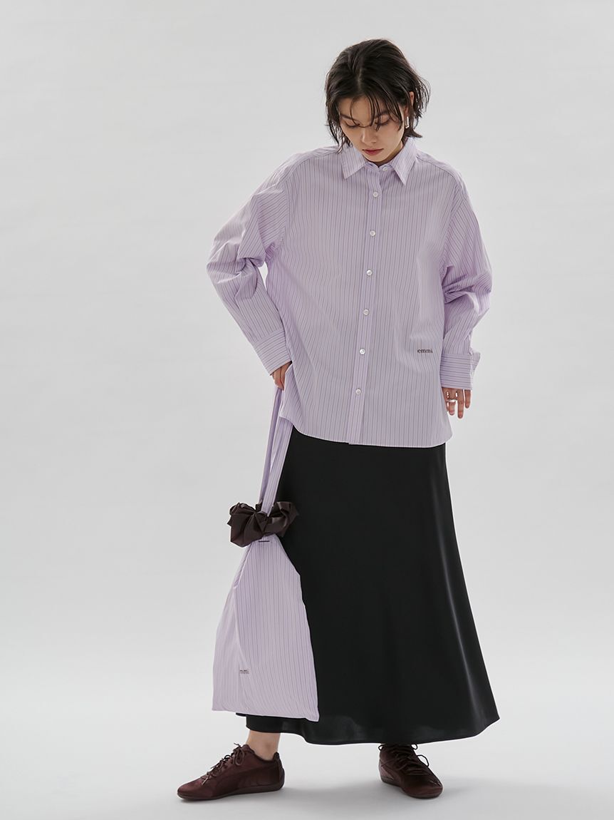 emmi atelier「【ONLINE限定カラーあり】シュシュ付きemmiロゴトートバッグ」|トートバッグ|