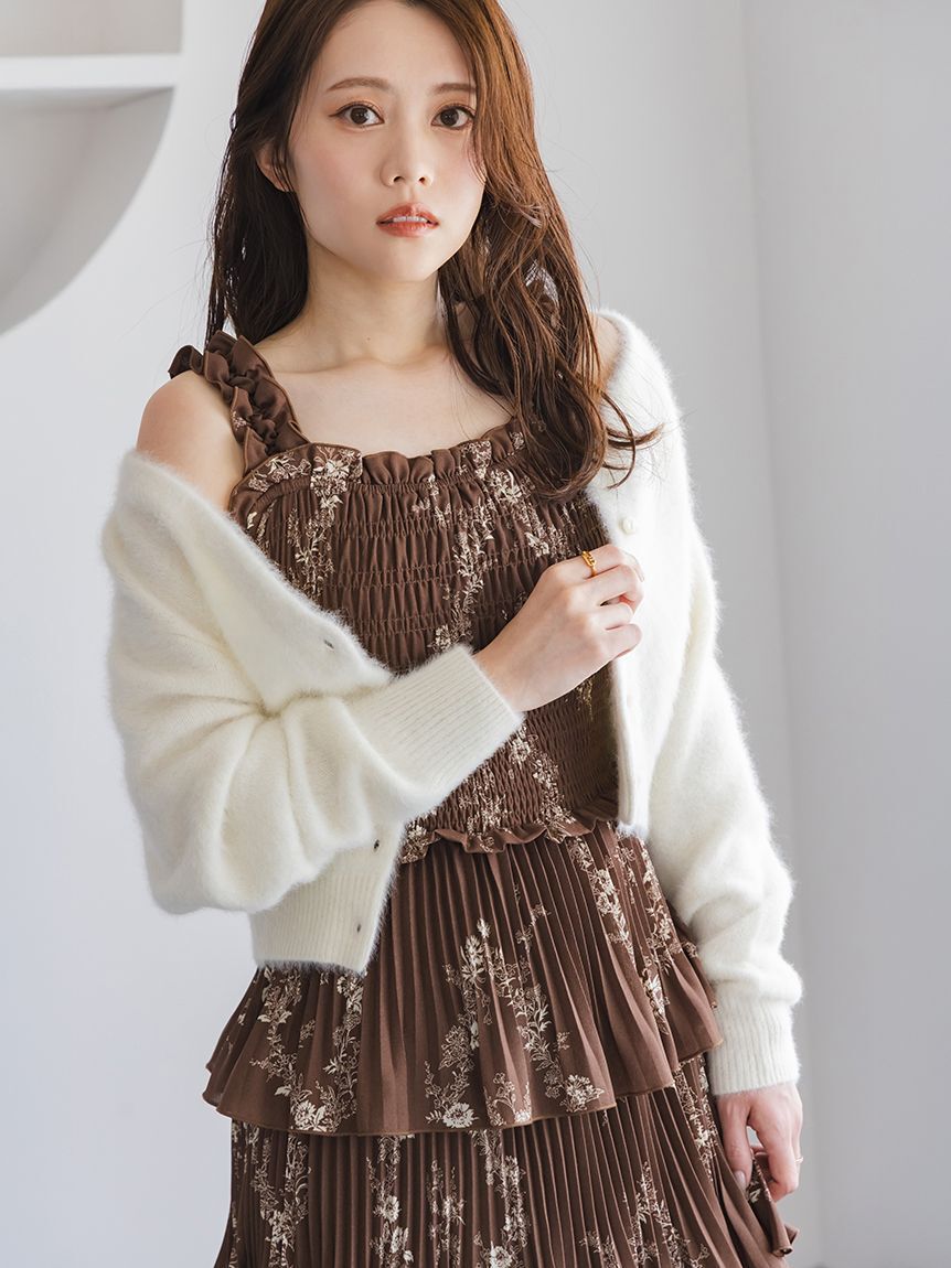 SNIDEL「フォックスファーショートカーディガン」|カーディガン|CRM