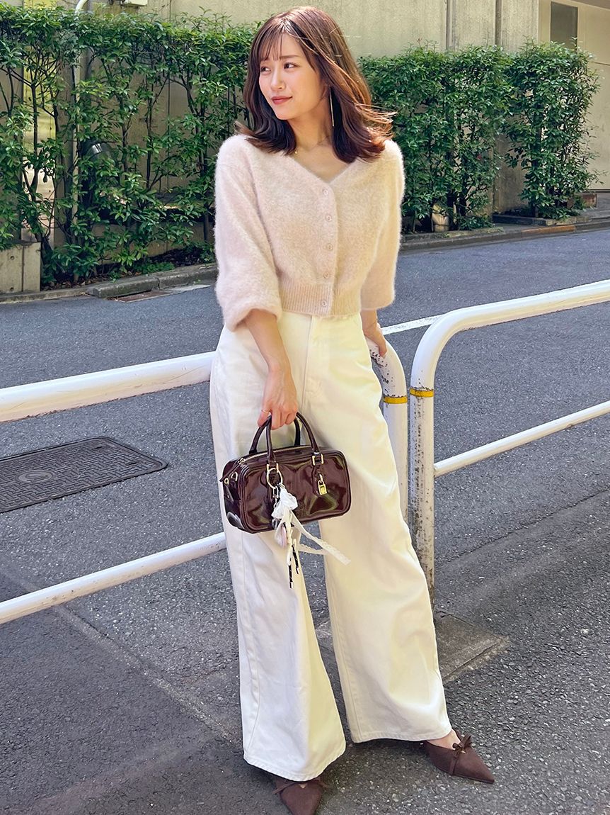 SNIDEL「フォックスファーショートカーディガン」|カーディガン|