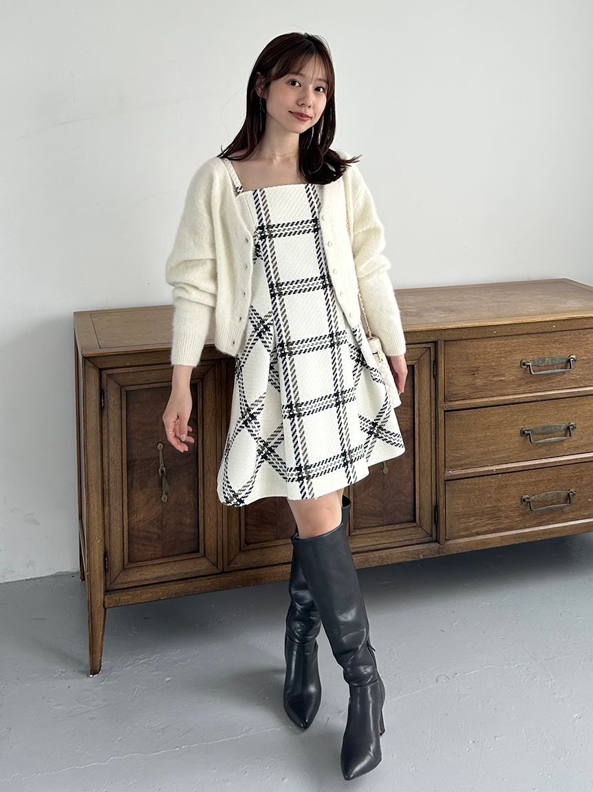 SNIDEL「フォックスファーショートカーディガン」|カーディガン|