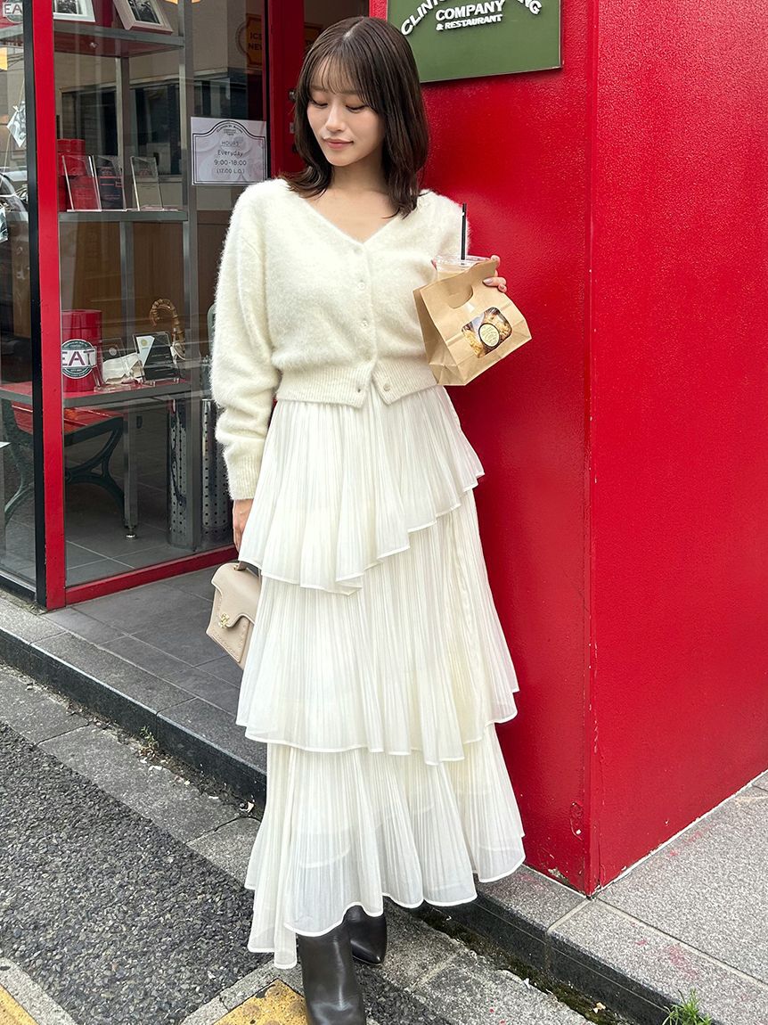 SNIDEL「フォックスファーショートカーディガン」|カーディガン|