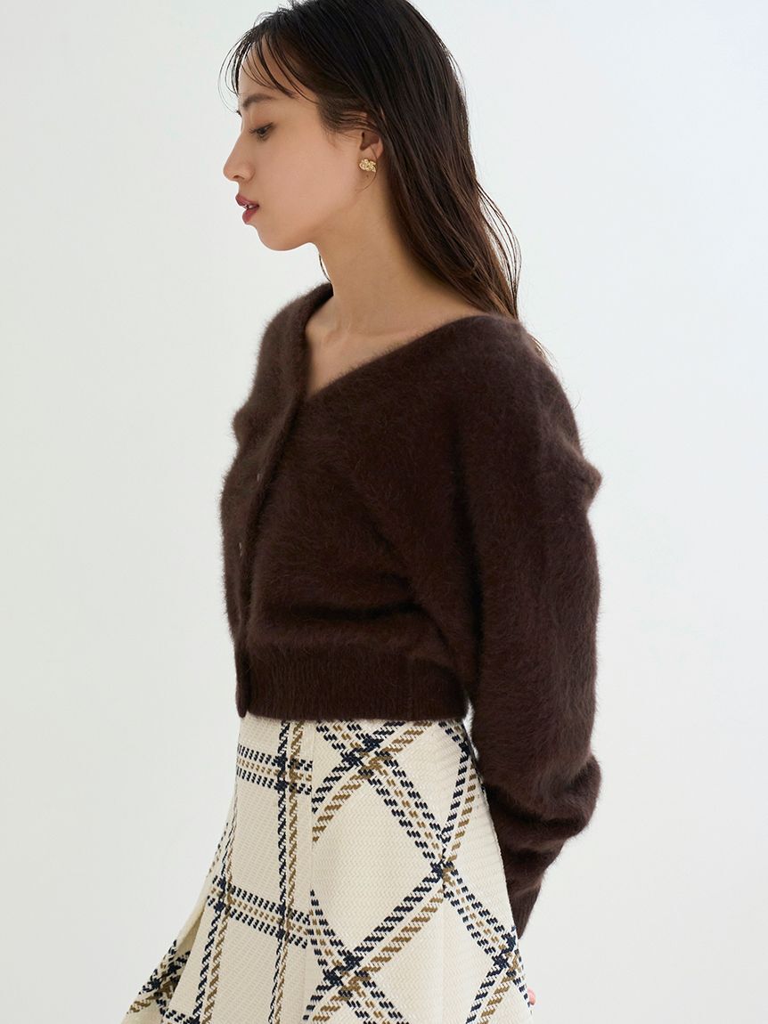 SNIDEL「フォックスファーショートカーディガン」|カーディガン|