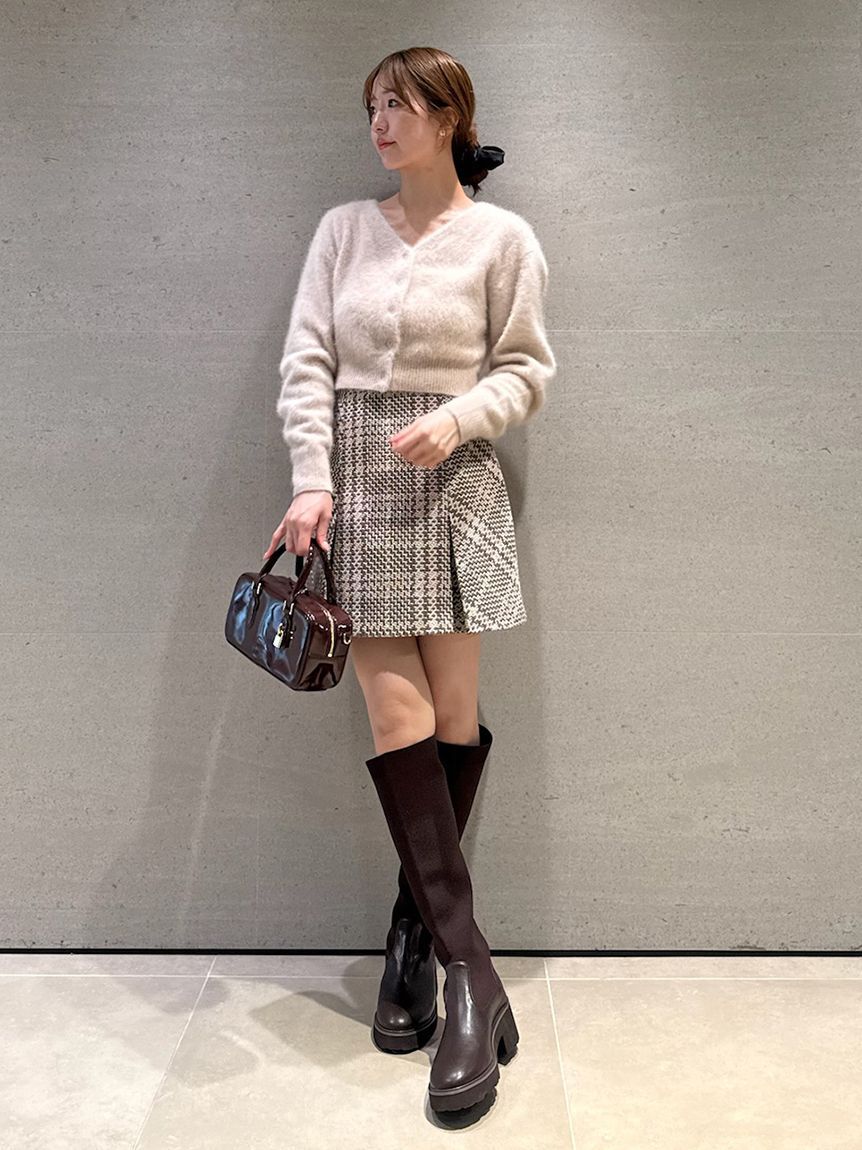 SNIDEL「フォックスファーショートカーディガン」|カーディガン|