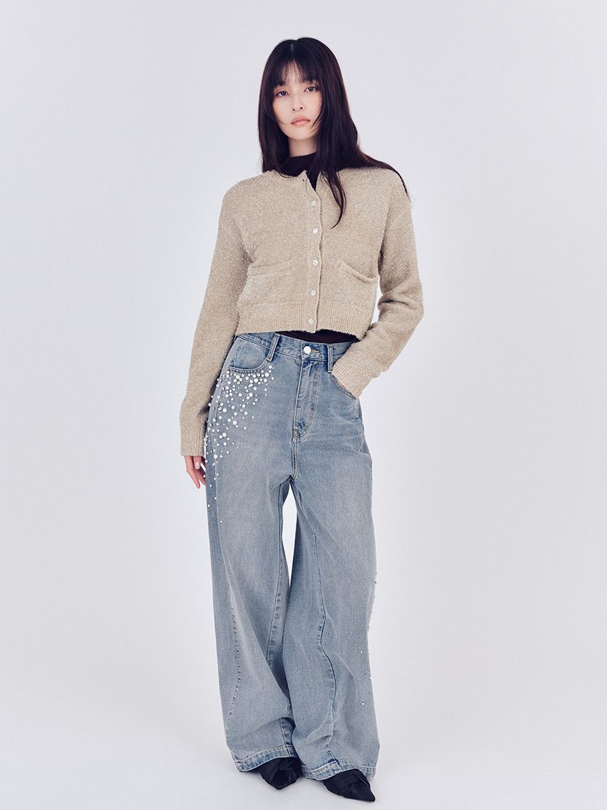 FRAY I.D「スパークルフェザーカーディガン」|カーディガン|